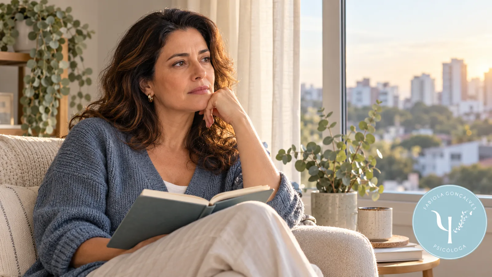 adulto refletindo sobre autocrítica — contexto de psicoterapia para autossabotagem e tdah